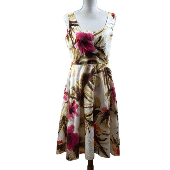 Talbots floral dress, 8, classic, romantic, bloomcore, special event, watercolor - Picture 1 of 5